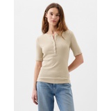 Ribbed Henley T-Shirt