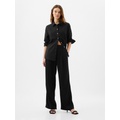 Easy Wide-Leg Linen-Blend Trousers