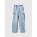 Kids High Rise Wide-Leg Cargo Jeans