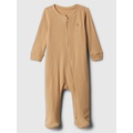 Baby Ribbed Two-Way Zip One-Piece