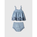 Baby Denim Eyelet Two-Piece Outfit Set