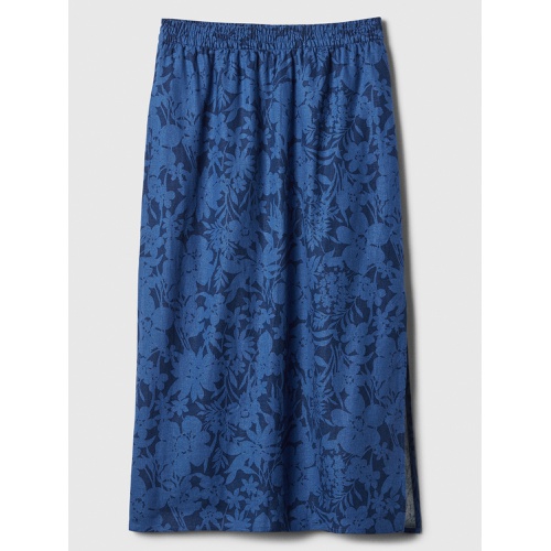 갭 Linen-Blend Midi Slip Skirt