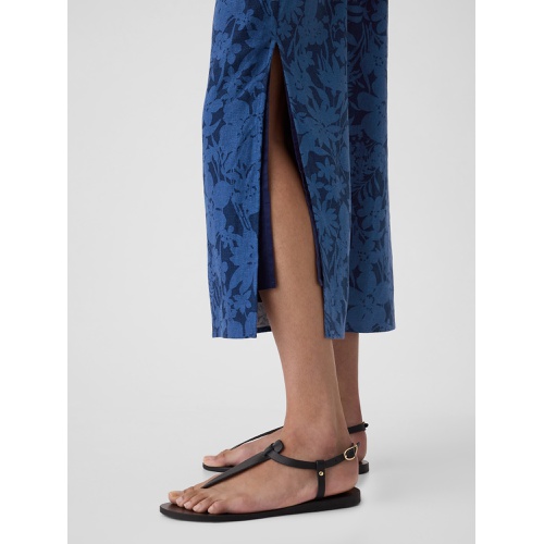 갭 Linen-Blend Midi Slip Skirt