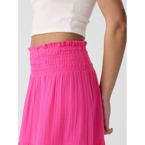 갭 Gauze Smocked Maxi Skirt