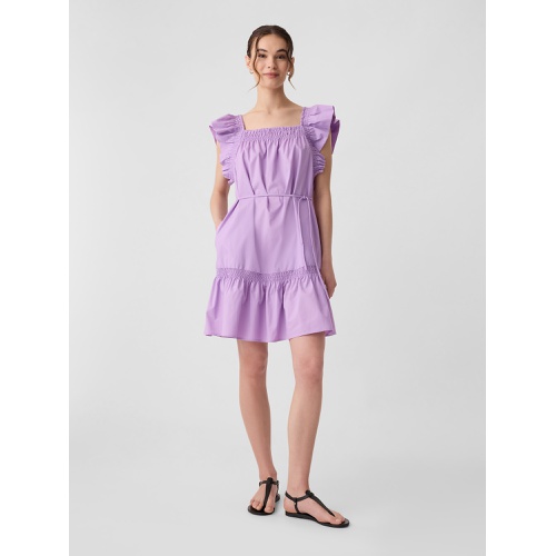 갭 Squareneck Flutter Sleeve Mini Dress
