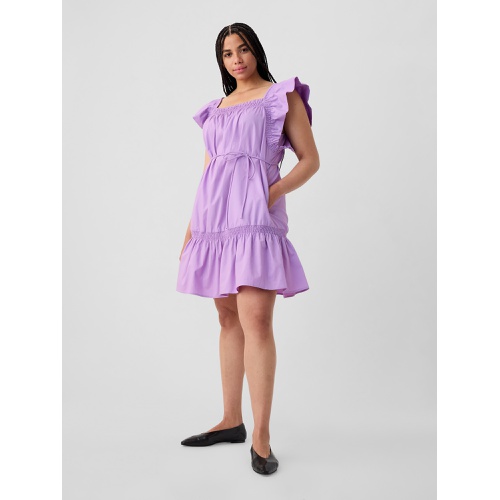 갭 Squareneck Flutter Sleeve Mini Dress