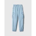 Kids Denim Parachute Cargo Pull-On Pants