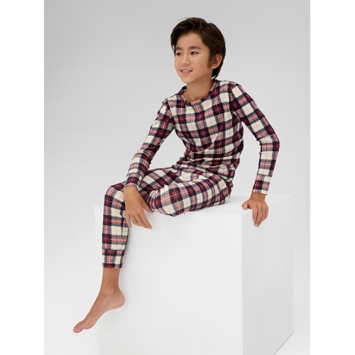 갭 Kids 100% Organic Cotton Plaid PJ Set