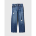 Kids High Rise Wide-Leg Ankle Jeans