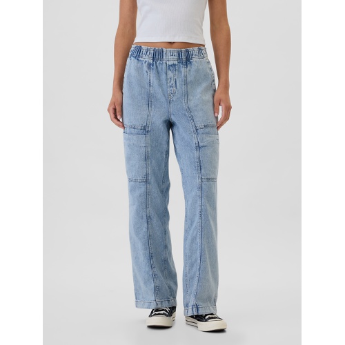 갭 High Rise Wide-Leg Cargo Pull-On Jeans