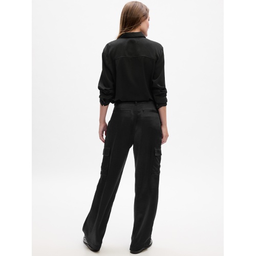 갭 Satin Pleated Cargo Trousers