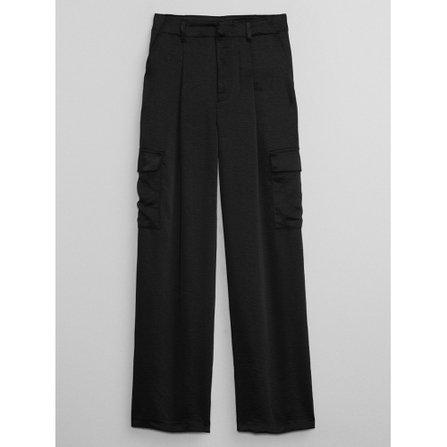 갭 Satin Pleated Cargo Trousers