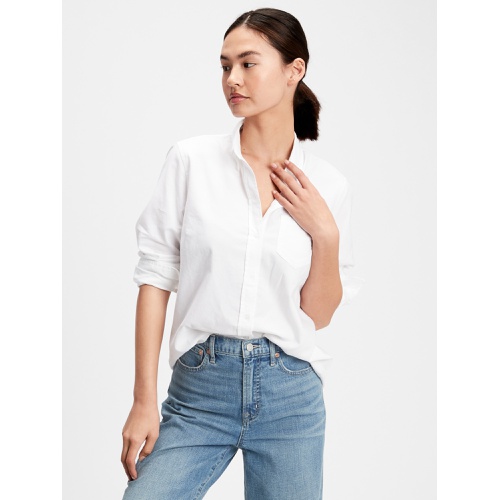 갭 Fitted Boyfriend Shirt in Oxford