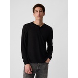 Linen-Blend Henley T-Shirt