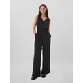 Smocked Wide-Leg V-Neck Jumpsuit