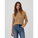 Textured Stripe Crewneck Sweater