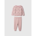 Baby Print Ribbed Sweater Two-Piece Outfit Set