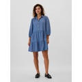 Denim Tiered Mini Shirtdress