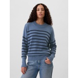 Oversized Stripe High Neck Crewneck Sweater