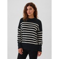 Oversized Stripe High Neck Crewneck Sweater