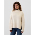 Oversized 24/7 Split-Hem Mockneck Sweater