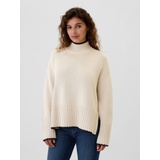 Oversized 24/7 Split-Hem Mockneck Sweater