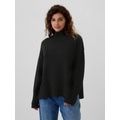 Oversized 24/7 Split-Hem Mockneck Sweater