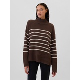 Oversized 24/7 Split-Hem Mockneck Sweater