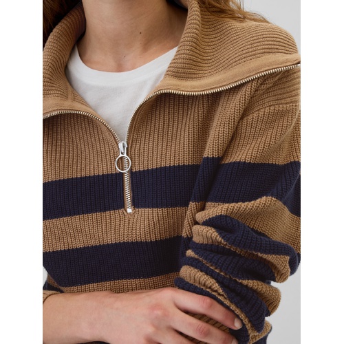 갭 Relaxed Quarter-Zip Sweater