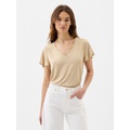 Luxe Flutter Sleeve V-Neck T-Shirt