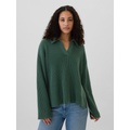 Relaxed 24/7 Split-Hem Johnny Collar Sweater