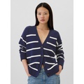 Relaxed V-Neck Button-Front Cardigan