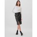 100% Recycled Vegan-Leather Midi Pencil Cargo Skirt