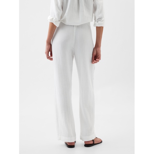 갭 Mid Rise Gauze Wide-Leg Pull-On Pants