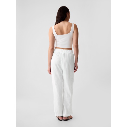 갭 Mid Rise Gauze Wide-Leg Pull-On Pants