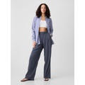 Easy Wide-Leg Linen-Blend Trousers