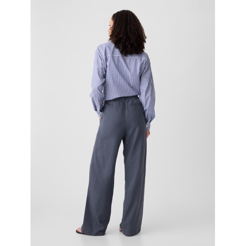 갭 Easy Wide-Leg Linen-Blend Trousers