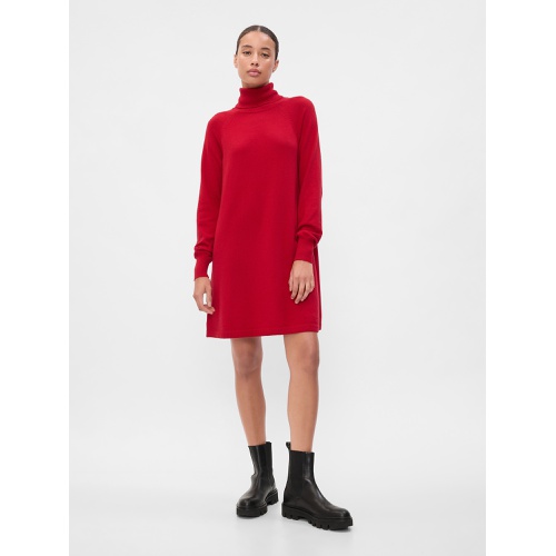 갭 CashSoft Relaxed Turtleneck Sweater Mini Dress