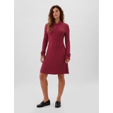 CashSoft Ribbed Polo Sweater Mini Dress