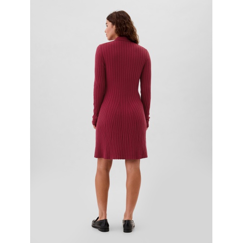 갭 CashSoft Ribbed Polo Sweater Mini Dress