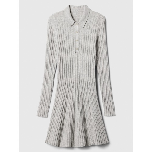 갭 CashSoft Ribbed Polo Sweater Mini Dress