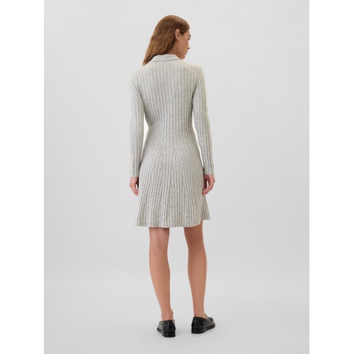 갭 CashSoft Ribbed Polo Sweater Mini Dress