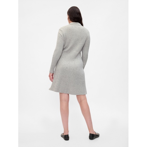 갭 CashSoft Ribbed Polo Sweater Mini Dress