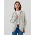 Relaxed Long Open-Front Hoodie