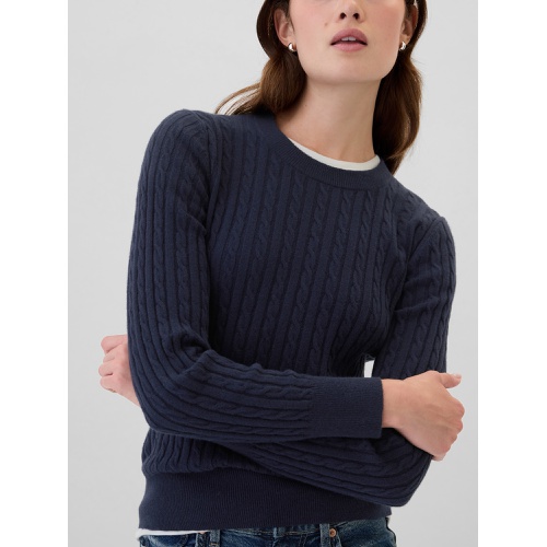 갭 CashSoft Cable-Knit Crewneck Sweater