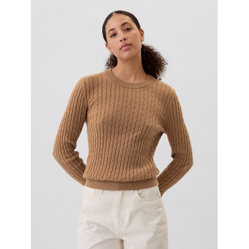 갭 CashSoft Cable-Knit Crewneck Sweater