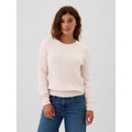 CashSoft Cable-Knit Crewneck Sweater