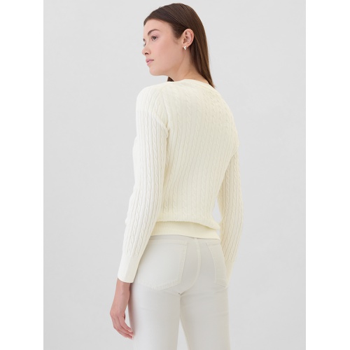 갭 CashSoft Cable-Knit Crewneck Sweater