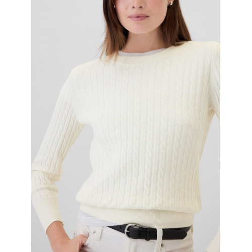 갭 CashSoft Cable-Knit Crewneck Sweater