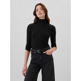 Ribbed Turtleneck T-Shirt